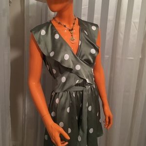 Green  Short Flirty Romper